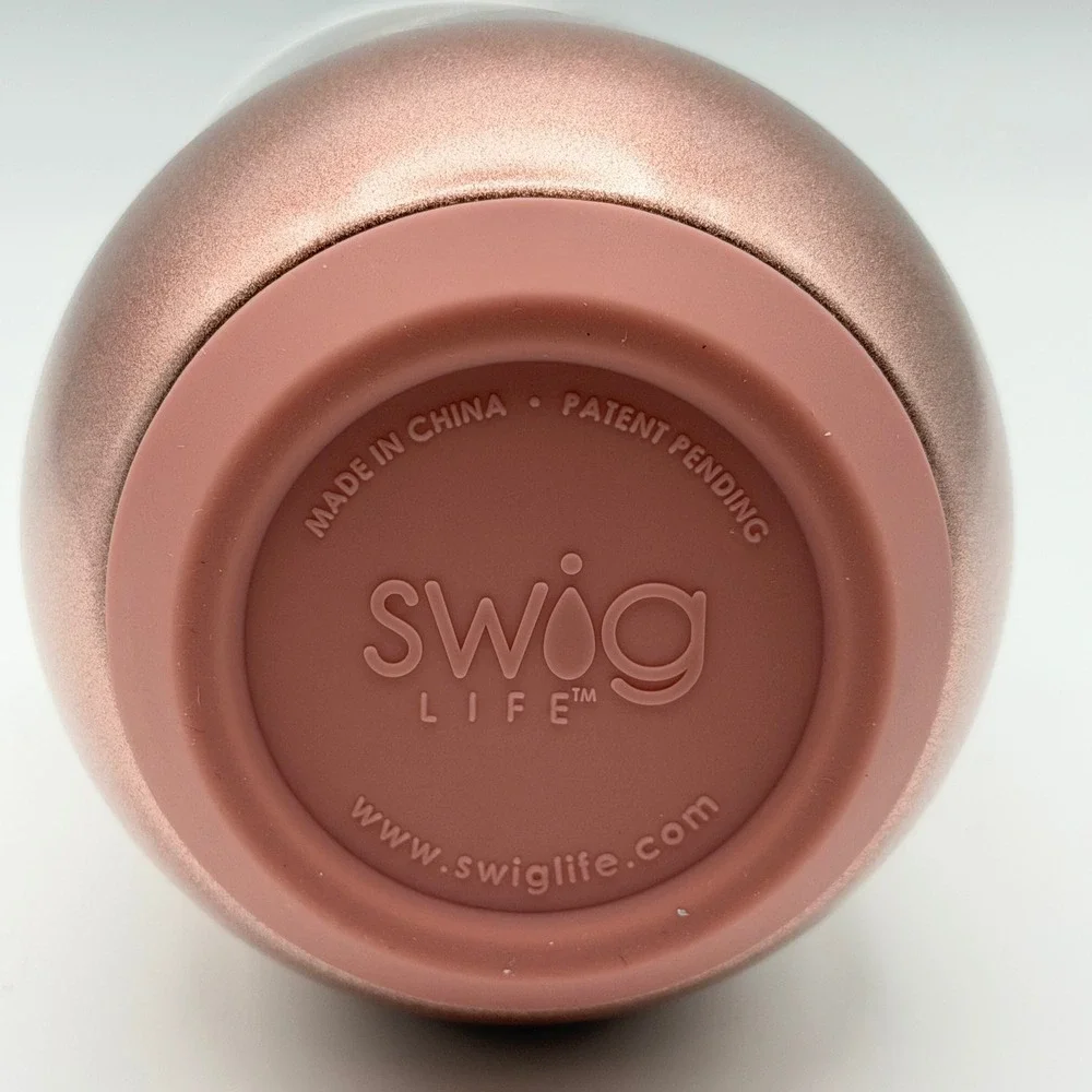 Swig Life 12oz Rose Gold Shimmer Stemless Wine Cup‎ Stainless Steel Tumbler NEW